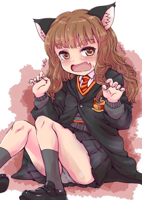 絵を描く時、私はアニメや映画を流しながら描くことが多いのですが
これはハリポタシリーズを見ながら作業してたら
無性に描きたくなったネコミミオニーになります 