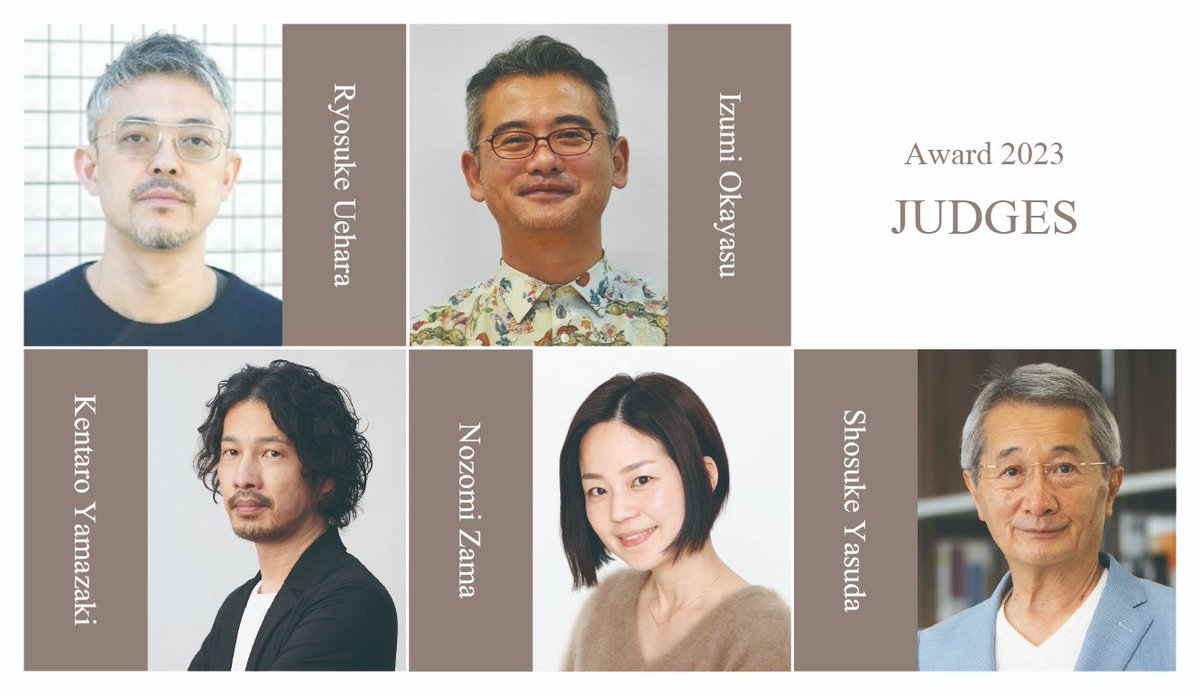 SangetsuAward's tweet photo. #サンゲツデザインアワード 2023 審査員ご紹介！

植原 亮輔 氏/クリエイティブディレクター
岡安 泉 氏/照明デザイナー
山﨑 健太郎 氏/建築家
座間 望 氏/インテリアデザイナー
安田 正介/株式会社サンゲツ 代表取締役 社長執行役員　※審査委員長

自由なアイデアのご応募をお待ちしています！ https://t.co/9OTz3vxmNC