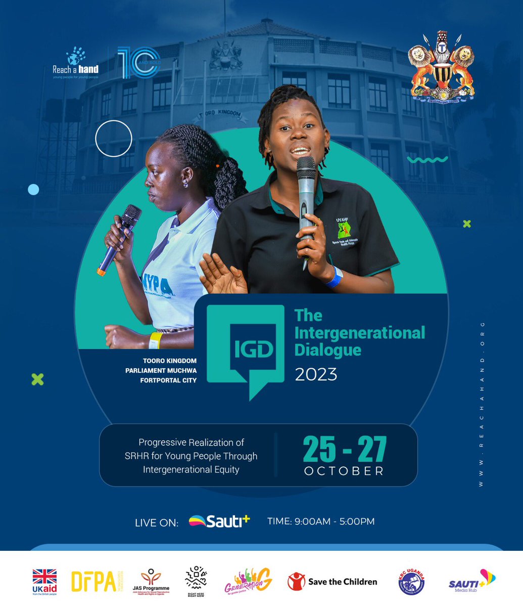 yac4srhr's tweet photo. Mureyiremuta abantu beitu ba kabarole 🌝
The @reachahand Intergenerational Dialogue #IGD23 is here!!
We're influencing Policies and laws to realize young people's SRHR through Intergenerational equity in Fortportal City, Tooro Kingdom.
Catch us live on @SAUTIplusTV
#YAC4SRHR https://t.co/SobItRRhMc