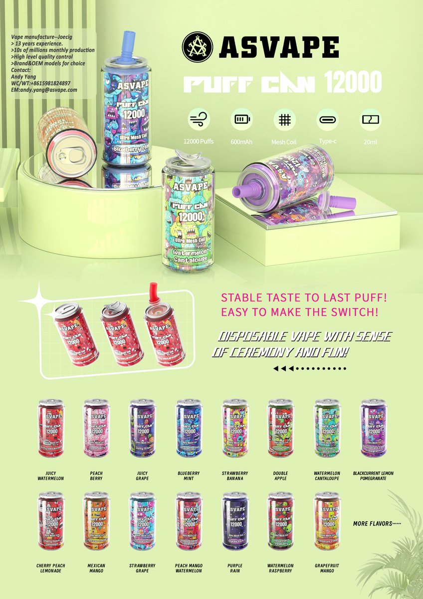 Asvapeleah's tweet photo. Are you looking for disposable vape more than 10000 puffs?

This one totally reach your need, 12000 puffs, vivid color and design

Worth to try👏

#vape #vapecommunity #vapelife #vapefamily #vapesociety #vapefactory #vapesupplier #vapesupply #vapemanufacturer #facorydirect https://t.co/yf6G1jcwTv