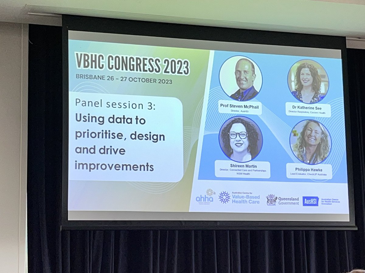 AusHSI's tweet photo. Prof Steve McPhail leading discussion on how data can help innovation. #VBHCC23 https://t.co/kLcZWa8lns