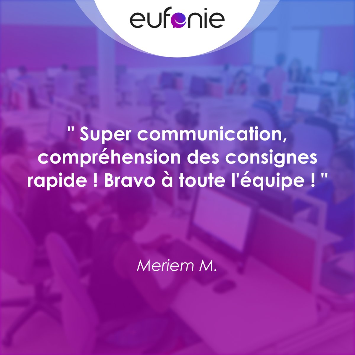 EufonieFR's tweet image. Grâce à des retours aussi #précis 👌 et #sincères 😉, comment ne pas être #motivé 💥 à se surpasser chaque mois ?

Agents 👨‍💻, Managers 👩‍💼, et chaque membre de la #prod 📊 font chaque mois la fierté d’@Eufonie 🙌

Chapeau l’artiste 🎩 (ou plutôt les artistes 😄) ❗

#TeamEufonie