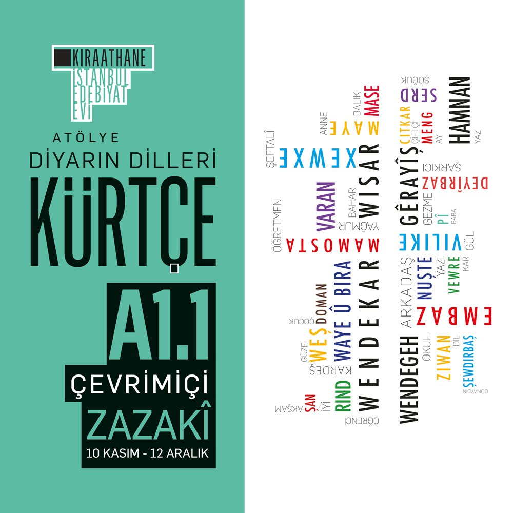 🍂 2023 Sonbahar sezonumuzda, bu diyarda tomurcuklanan diller, evimizde yankılanmaya devam edecek. Diyarın Dilleri programımız kapsamında Kurmancî’den sonra Zazaca’yı da başlatmaktan mutluyuz. Bilgi ve kayıt için 👉l24.im/PEvZK2