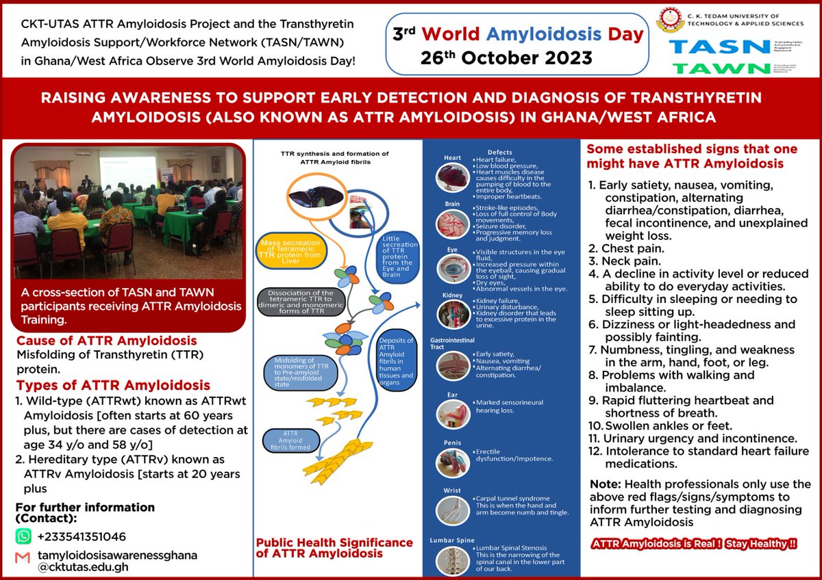 The people in Ghana and the West African sub-region are observing the 3rd World Amyloidosis Day in Africa. We believe in collaborative efforts for the timely detection and diagnosis of ATTR Amyloidosis and other amyloid-related diseases. Let's discuss. Let's talk.