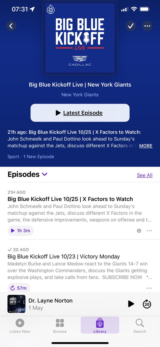 @Schmeelk @giantswfan @Giants @nyjets FYI @Schmeelk 24th episode didn’t load to podcasts