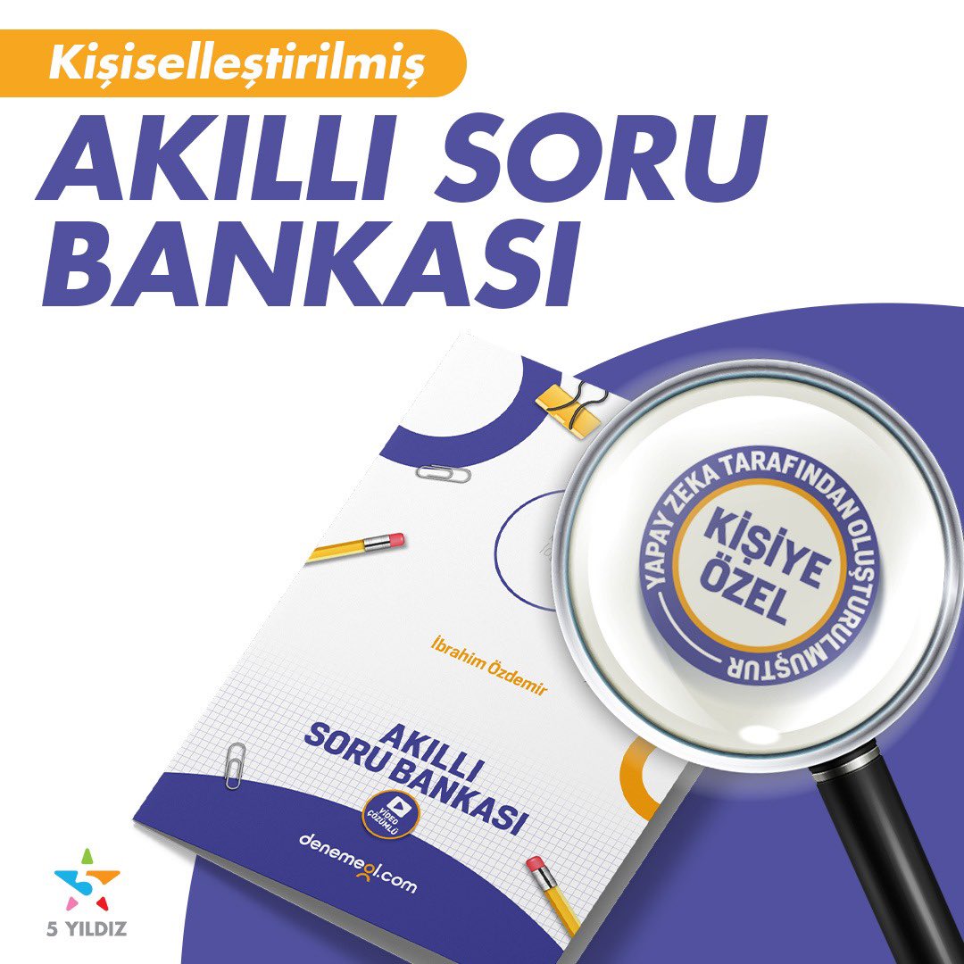 Her öğrencinin öğrenme süreci farklıdır. 📝✍🏻.Yapay zeka tarafından sınav sonuçlarınızı analiz ediyoruz ve tamamen size özel akıllı soru bankası hazırlıyoruz. ⭐5yildizegitimkurumlari.com
#yapayzeka #yapayzekaeğitim #eğitimkurumu #dershane #ayt #tyt #yks #lgs #5yildizkurs #Persembe