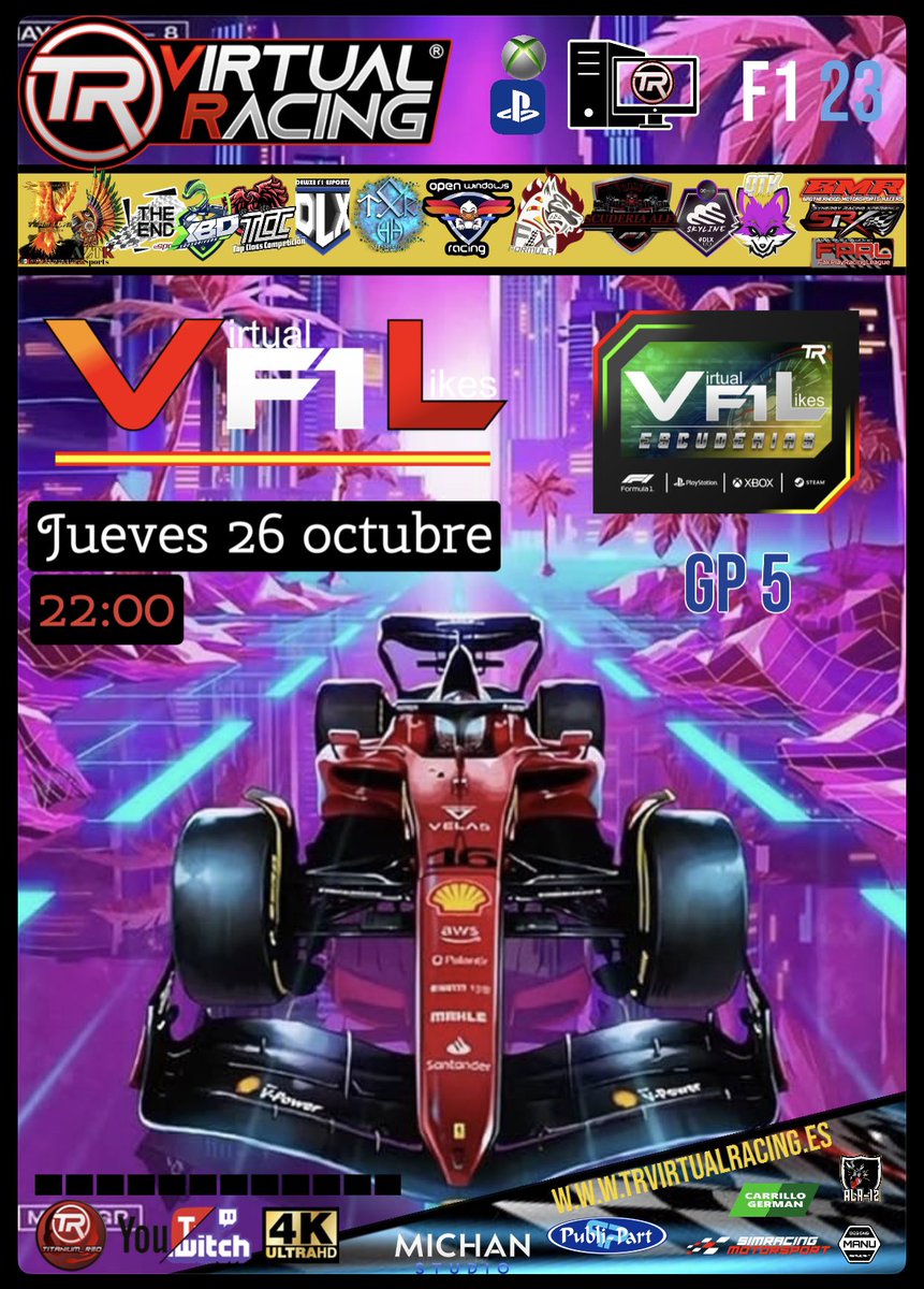 Esta noche en <a href="/F1Likes/">VirtualF1Likes</a>  vamos a por todas en Miami en directo <a href="/Titanium__Red/">Titanium__Red / M.Lucas</a>