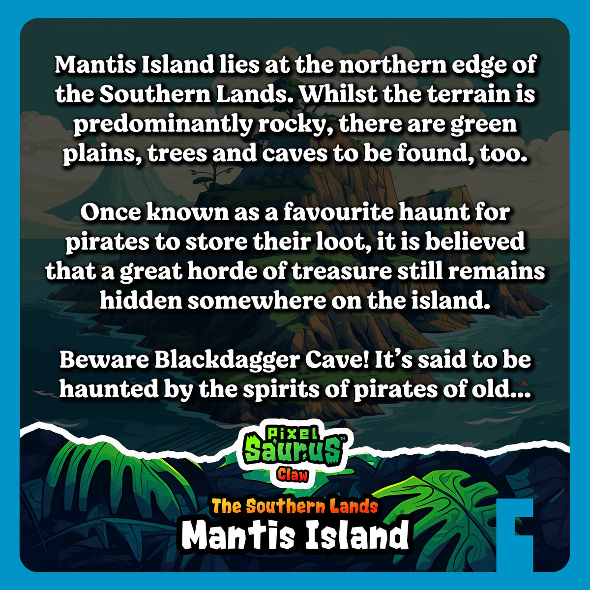 PixelSaurus's tweet photo. Discover the world of PixelSaurus™ Claw!  🗺️
The Southern Lands: Mantis Island

Join the story and mint YOUR PixelSaurus™ Claw #NFTs via the #OpenSea Drops mint link in our bio!  🦕🦖🌋

#PixelSaurus #JoinTheStory https://t.co/svMMUMIUzE