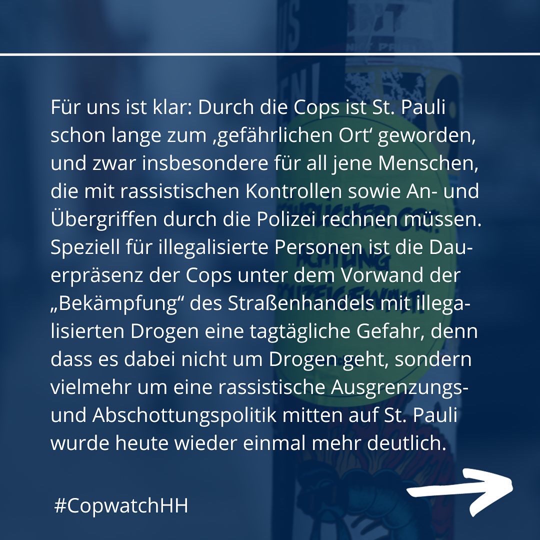 copwatch_hh's tweet photo. ‼️Gestern (25.10) ist die Polizei erneut in die Hafenvokü eingedrungen.👁️Wir haben die rassistische Maßnahme dokumentiert & fordern ein sofortiges Ende der polizeilichen Belagerung St. Paulis. 📢 Schluss mit den rassistischen Kontrollen! #CopwatchHH #Polizeiproblem 1/2 https://t.co/bIeXG5xQUo