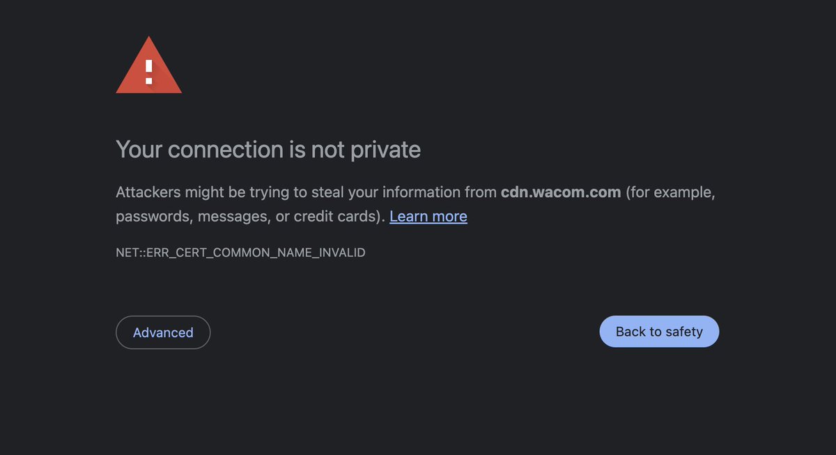 slugbyte's tweet photo. @wacom the https://t.co/aQLZRRDJGR ssl cert is not valid so I cannot safley download your driver :( plz fix https://t.co/5cqYHdjBA7