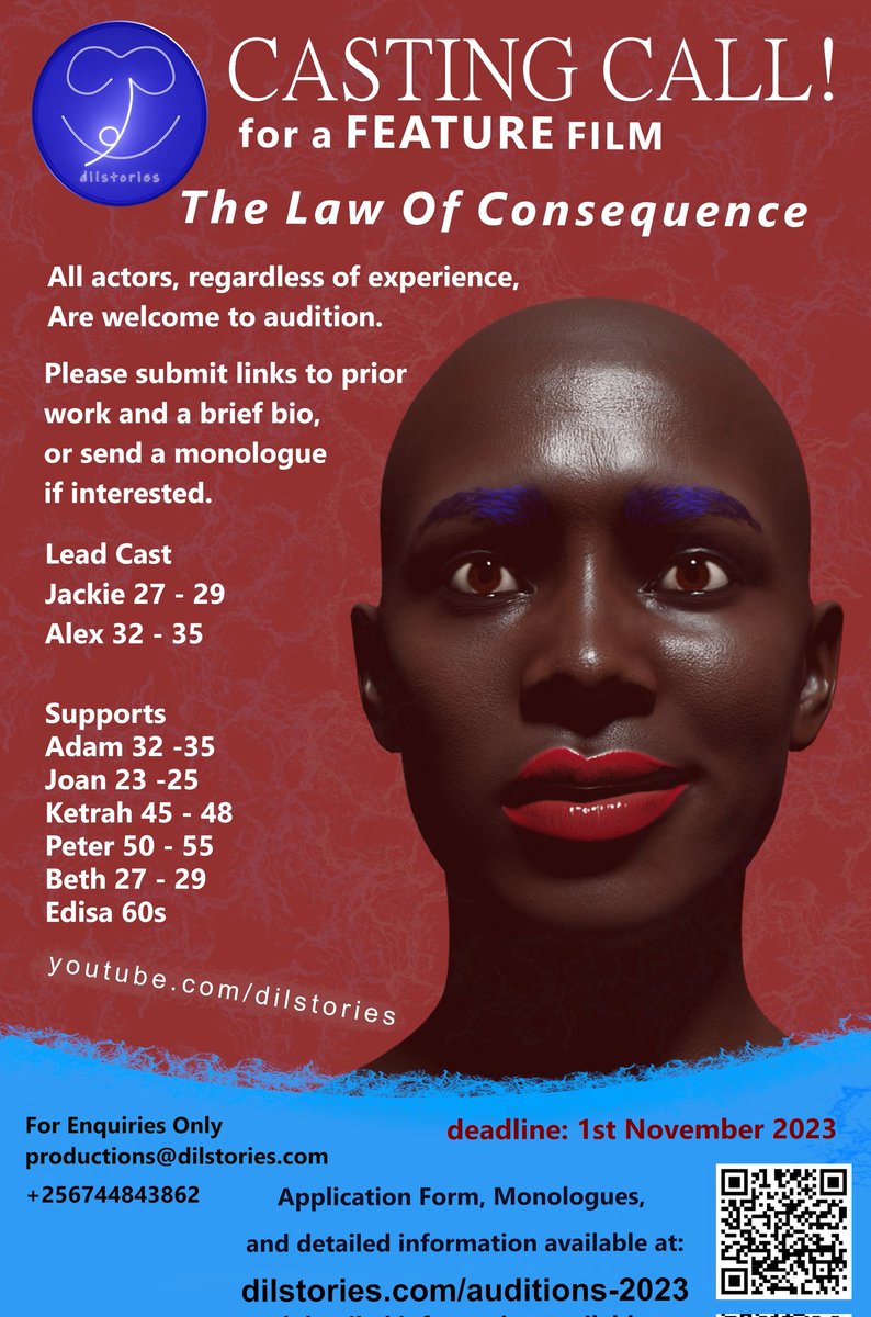 As we look forward to resuming Kabi and Kalo next year, here is a chance for anyone who wants to shine on the silver screen. @Dilstories_FS is casting for a feature film. See poster for details on how to apply.