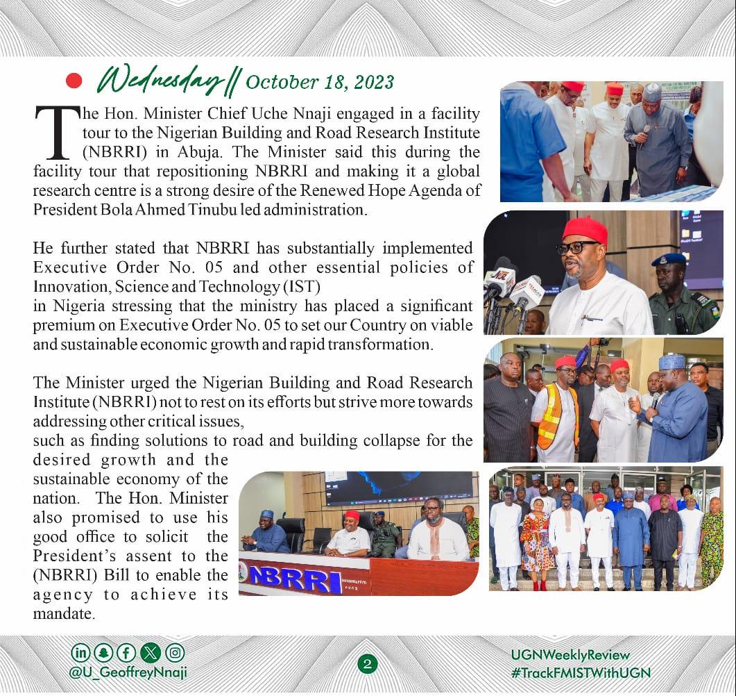 ChiefUcheNnaji's tweet photo. ...and advocating for innovation, presenting patents at NOTAP, and engaging with the Senate on our commitment to change the dynamics of science and technology in Nigeria. Together, we're building upon these to foster a brighter future.
#TrackFMISTWithUGN
#FMISTWithUGN
2/2 https://t.co/RUKtKmVIOE