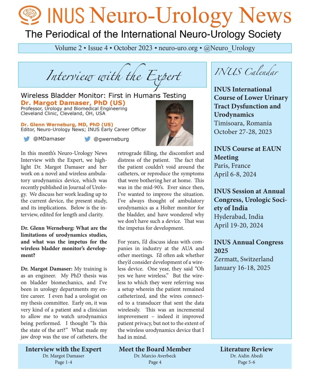 Out now! Visit neuro-uro.org to access the full publication! Subscribe to our newsletter so you resceice it first hand!