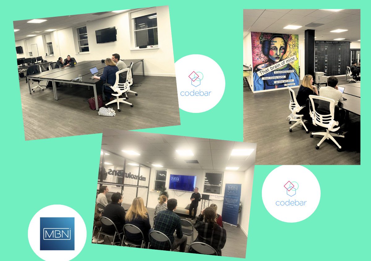 codebar Glasgow (@codebarglasgow) on Twitter photo Fantastic event last night at MBN Solutions
Thanks, coaches and students for joining :)
see you at uncodebar uncodebar.com/scotland
Thanks <a href="/michaelyoungMBN/">Michael Young</a> for hosting us
#glasgowTech #codebar #codebarscotland #diversityInTech Fantastic event last night at MBN Solutions
Thanks, coaches and students for joining :)
see you at uncodebar uncodebar.com/scotland
Thanks <a href="/michaelyoungMBN/">Michael Young</a> for hosting us
#glasgowTech #codebar #codebarscotland #diversityInTech