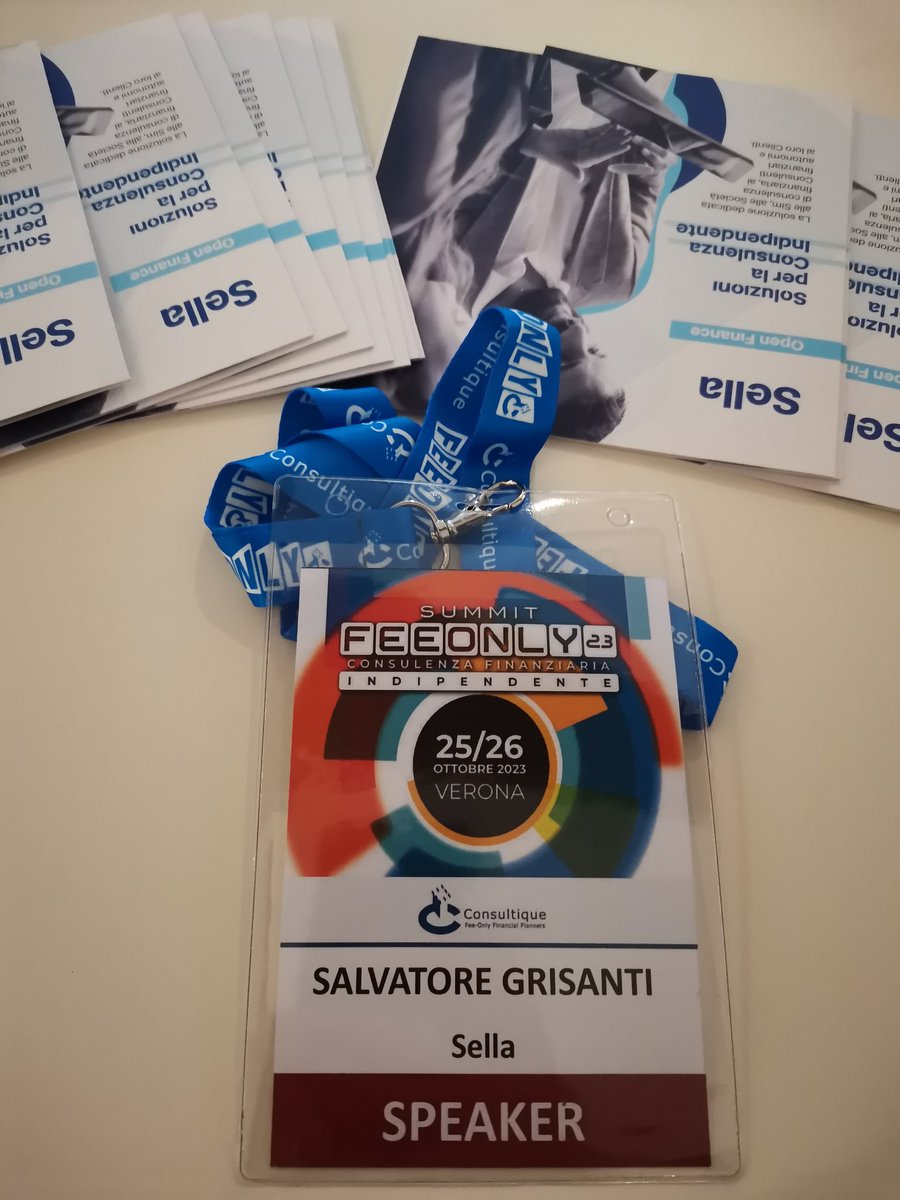 _sgrisanti's tweet photo. Pronti con @BancaSella per un'altra giornata al @feeonlysummit
Vi aspettiamo a Verona o al nostro stand virtuale!
#feeonlysummit #consulenzaindipendente #openfinance https://t.co/Zsf26OywMU