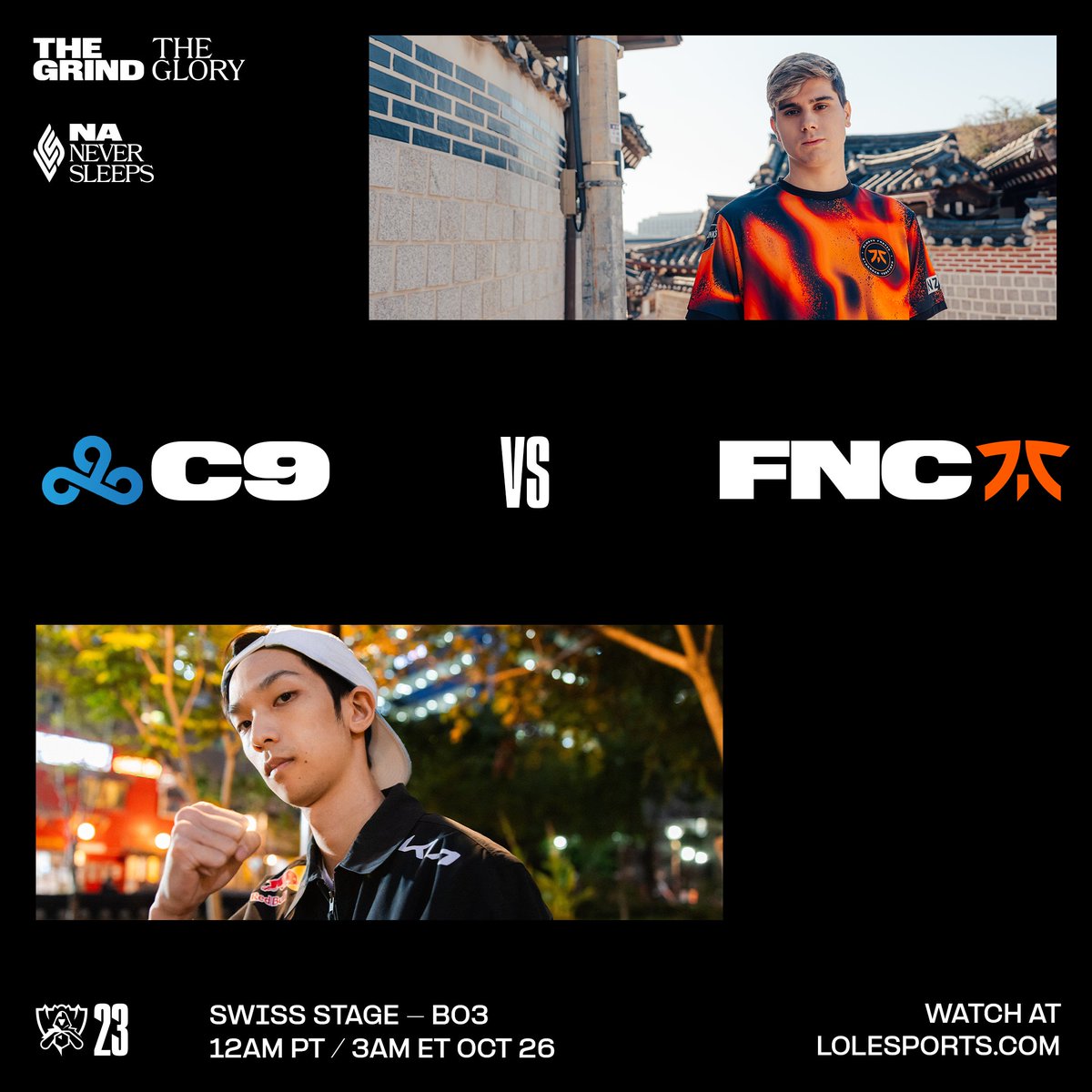LCSOfficial's tweet photo. Ready for some more #LCS vs #LEC at #Worlds2023? 

#NANeverSleeps 

📺 https://t.co/gsgLaf65qk https://t.co/9pK6fZ2YDE
