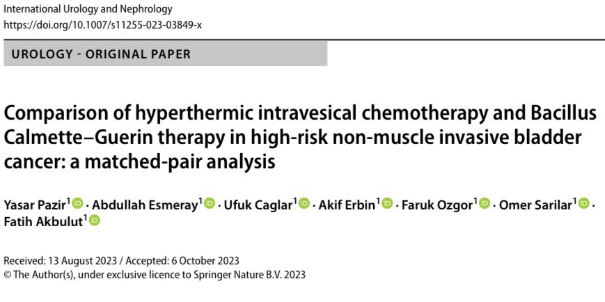 Mehmet Fatih Akbulut (@mfaurology) on Twitter photo Our new study has been published. #HIVEC thermochemotherapy vs BCG. Promising results
<a href="/CombatCancer/">Combat Medical #HIVEC #HIPEC</a> Our new study has been published. #HIVEC thermochemotherapy vs BCG. Promising results
<a href="/CombatCancer/">Combat Medical #HIVEC #HIPEC</a>