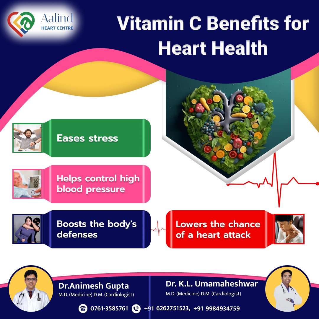 🍊💓 Benefits of vitamin C for Heart Health 💓🍊

For an Appointment Contact Us:- ☎:- 94071-23451
.
#HeartHealth #wellnesstips #stress #VitaminC #cardiovascularhealth #heartcare #StayHealthy #healthylifestyle #HeartHealth  #HealthyLiving