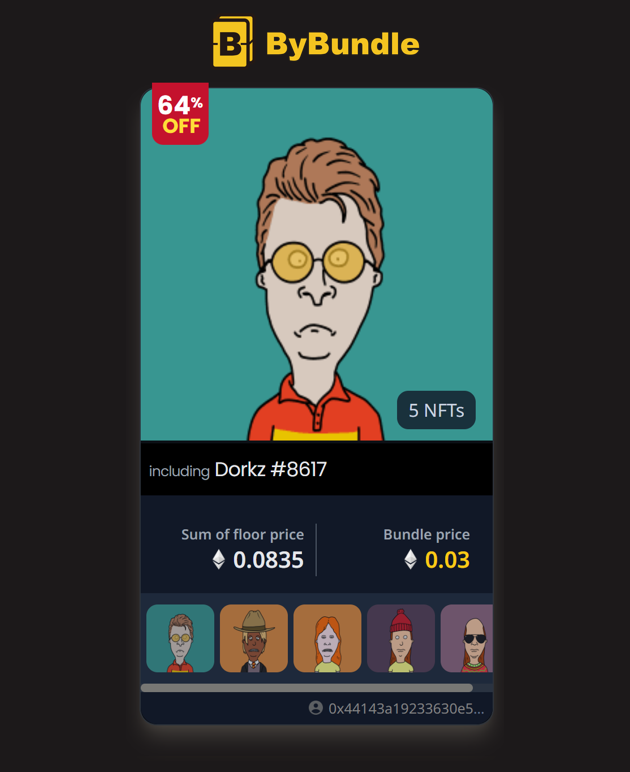 bybundle's tweet photo. 🚨Surprise Listing Alert🚨

The [Dorkz] NFT bundle is listed at 64% below the floor price.          

Run and grab it now!
https://t.co/HDceTLKPLV

#NFT #Dorkz #Crypto #Blockchain https://t.co/cU2drgzYEU