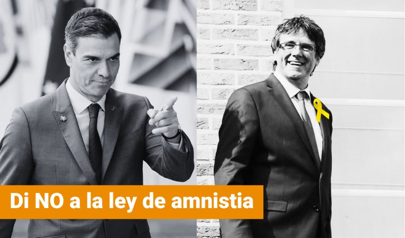serggismith's tweet image. NO A LA AMNISTÍA Esto es un cambio de modelo de país junto a declarar Cataluña como NACIÓN, sin poder decidirlo todos los españoles y sin pasar por las urnas, debemos pararlo con protestas continuadas, algún partido político o políticos deberían ponerse al frente de esta causa