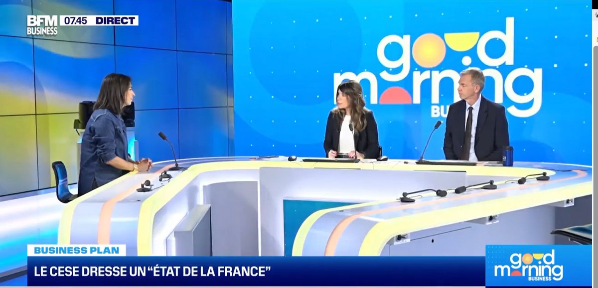 lecese's tweet photo. Le #CESE dans les médias 📺

@MarianneTordeux était l'invitée de @bfmbusiness pour présenter le rapport annuel sur l'état de la #France : "C'est surtout l'expression d'une frustration : les Français ont envie de s'engager, mais sont freinés par le manque de #PouvoirDAchat" https://t.co/du64yPI2Wj