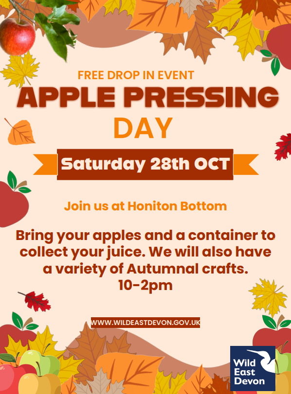wildeastdevon's tweet photo. ๐๐Date for the Diary๐๐
This Saturday 28th of October - Apple Pressing at #honitonbottom
10am - 2pm FREE - no need to book ๐ Just bring your own apples and a suitable container!
Autumnal Crafts ๐๐
All dogs welcome ๐ฆฎ ๐โ๐ฆบ
#wildeastdevon #applepressing #honitonbottom https://t.co/HluCJknrk1