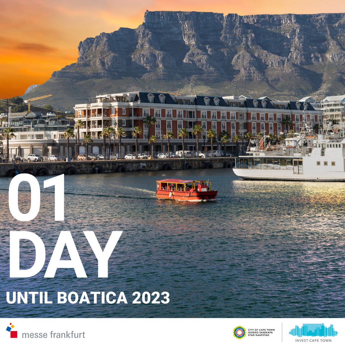 1 day left until boatica Cape Town! Get ready to immerse yourself in the world of luxury boating, water sports, and the ultimate lifestyle experience.#boaticaCPT

Get your tickets for Botica: bit.ly/438XATq