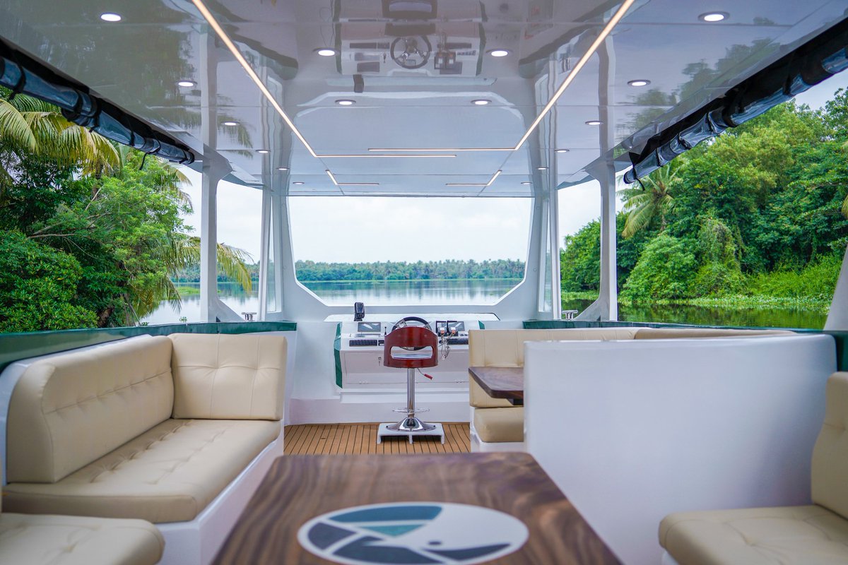 NavaltBoats's tweet photo. "The sea, the sky, and exquisite interiors."

#navalt #Shipping #Trending #boat #Kerala #SOLAR #YACHT #luxury #tourism #India #Interiors #green #eco #electric #ev https://t.co/bfIPRQJNbl