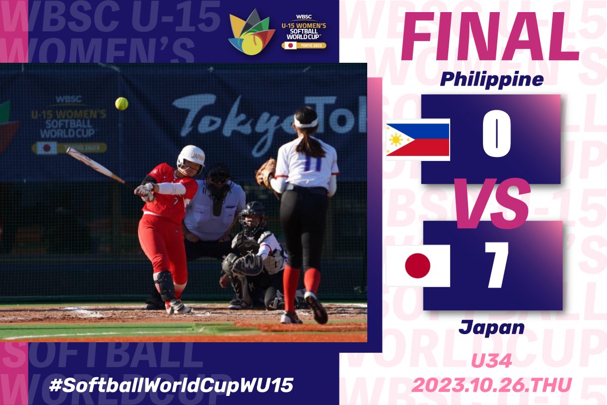 u15wswc's tweet photo. JAPAN WIN✨

スーパーラウンド1回戦🔥
フィリピン戦は5回ゴールドの快勝発進➡︎🏆

▼試合詳細はこちら
https://t.co/Vkdu2hOpJq https://t.co/9B58dimzPW