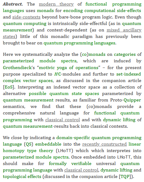 Now on the arXiv:

**************************************
** The Quantum Monadology **
**************************************
arxiv.org/abs/2310.15735
ncatlab.org/schreiber/show…