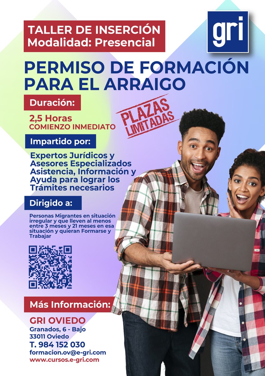 𝗔𝗦𝗧𝗨𝗥𝗜𝗔𝗦 | Lanzamos DOS cursos presenciales en GRI Oviedo:

- BÚSQUEDA DE EMPLEO EFICAZ
- PERMISO DE FORMACIÓN PARA EL ARRAIGO

Información: 673762509 / 984152030

#Asturias #Oviedo #Empleo