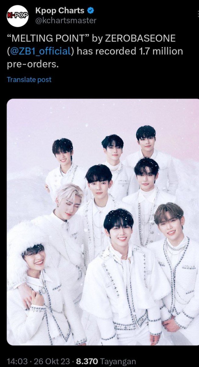 zb1area's tweet photo. zb! SUMPAH KAGET BANGET MELTING POINT TBTB 1.7 MILLION PRE-ORDERS AJA 😭😭🥳 https://t.co/6E4ZG1T89B