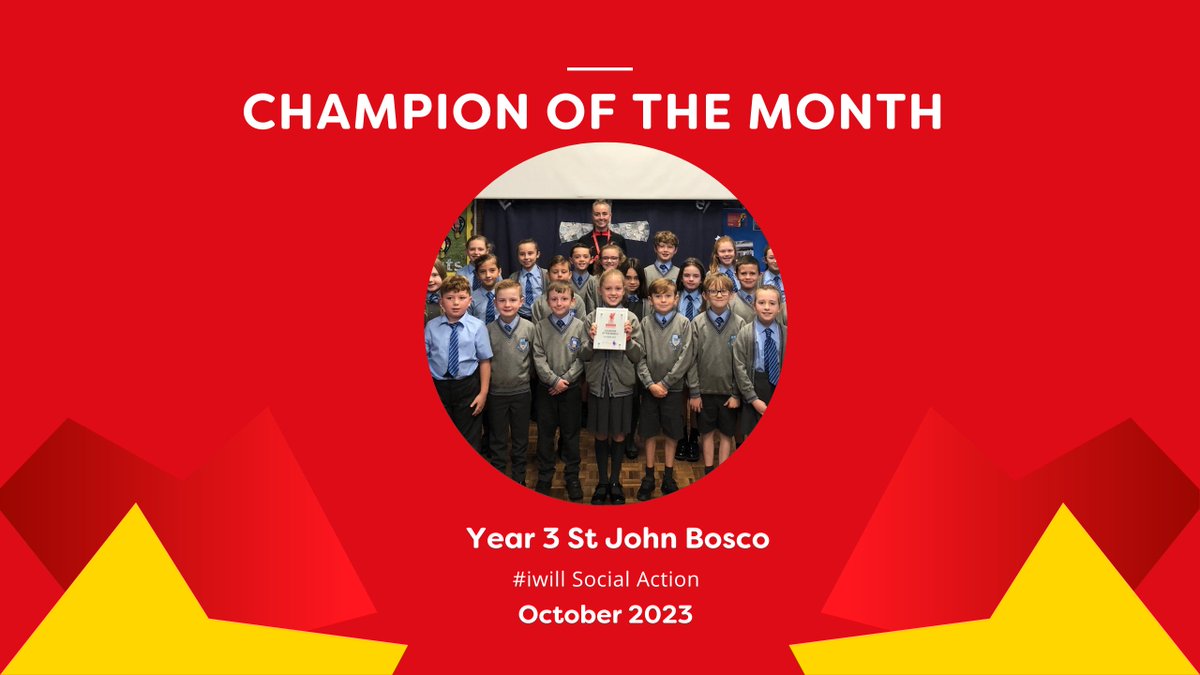 Congratulations to @StJBoscoYear3 who were crowned our Champion of the Month for October! 👑 The class was nominated for their dedication to their #iwill social action project.❤️ Full story: bit.ly/46YCskQ