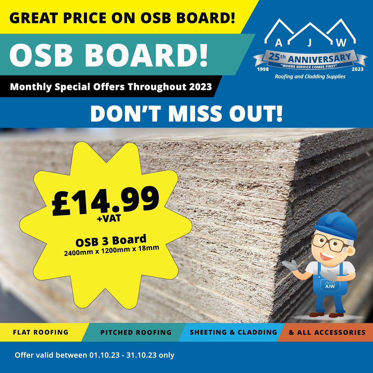 AJWDistribution's tweet image. Don&apos;t forget our October offer! 🤩

This scarily low price is only on until the end of October so make sure you visit your local depot before 31st October 🎃👻

Find your local depot here 👇
bit.ly/38Us3hM 

#AJWDistribution #roofing #roofingexperts #roofingsupplies