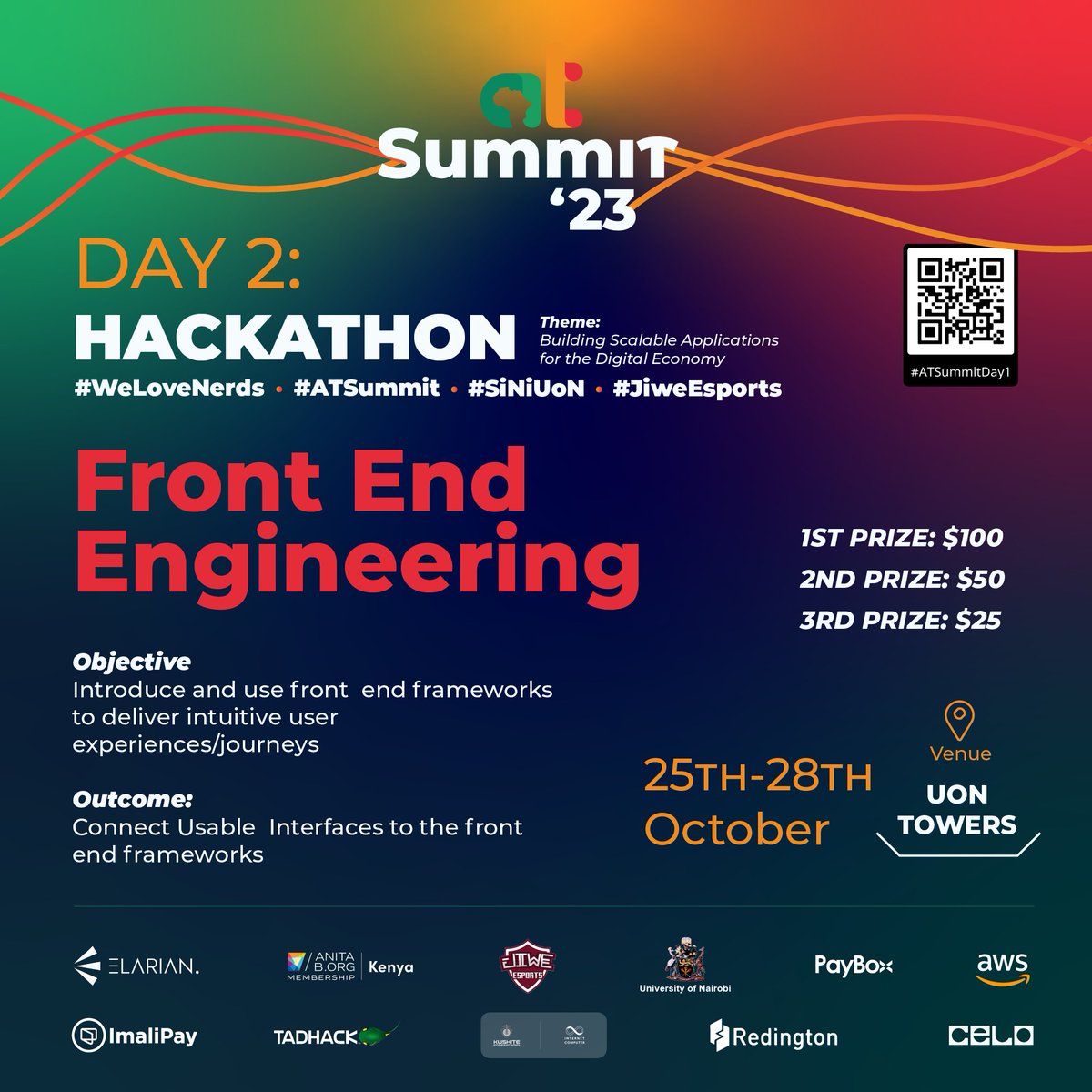 UONFST's tweet photo. Live @uonbi for the Africa's Talking Summit 2023 Brought to you by @Africastalking with daily Hackathon competition as well as top-notch speakers to present to students and share knowledge. #BuildWithAT #WeLoveNerds #WeAreUoN  #JiweEsports @uon_engineering @jiwe_io #ATSummit https://t.co/UkGDvknxqe