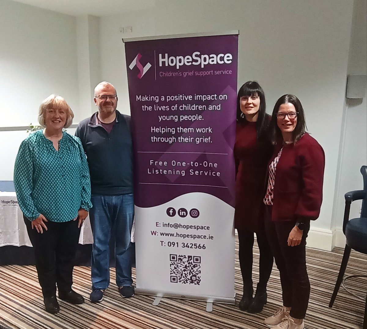 Captivating public talk on strategies for supporting grieving children hosted by HopeSpace (Children's Grief Support Service Galway) @saoltagroup @doniegill @Shapesofgrief Bereavement Liaison Officer - Vivian Roche -Fahy, Senior Social worker - Martina Kinnane