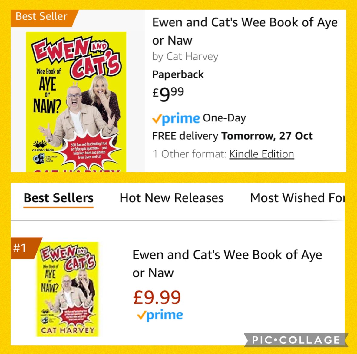 🥳 A NO. 1 BEST SELLER 🥳 The book is out right now and all the royalties go to Cash For Kids.

📕BUY HERE: Ewen and Cat's Wee Book of Aye or Naw amzn.eu/d/93JZLP5

#GreatestHitsRadio 🏴󠁧󠁢󠁳󠁣󠁴󠁿