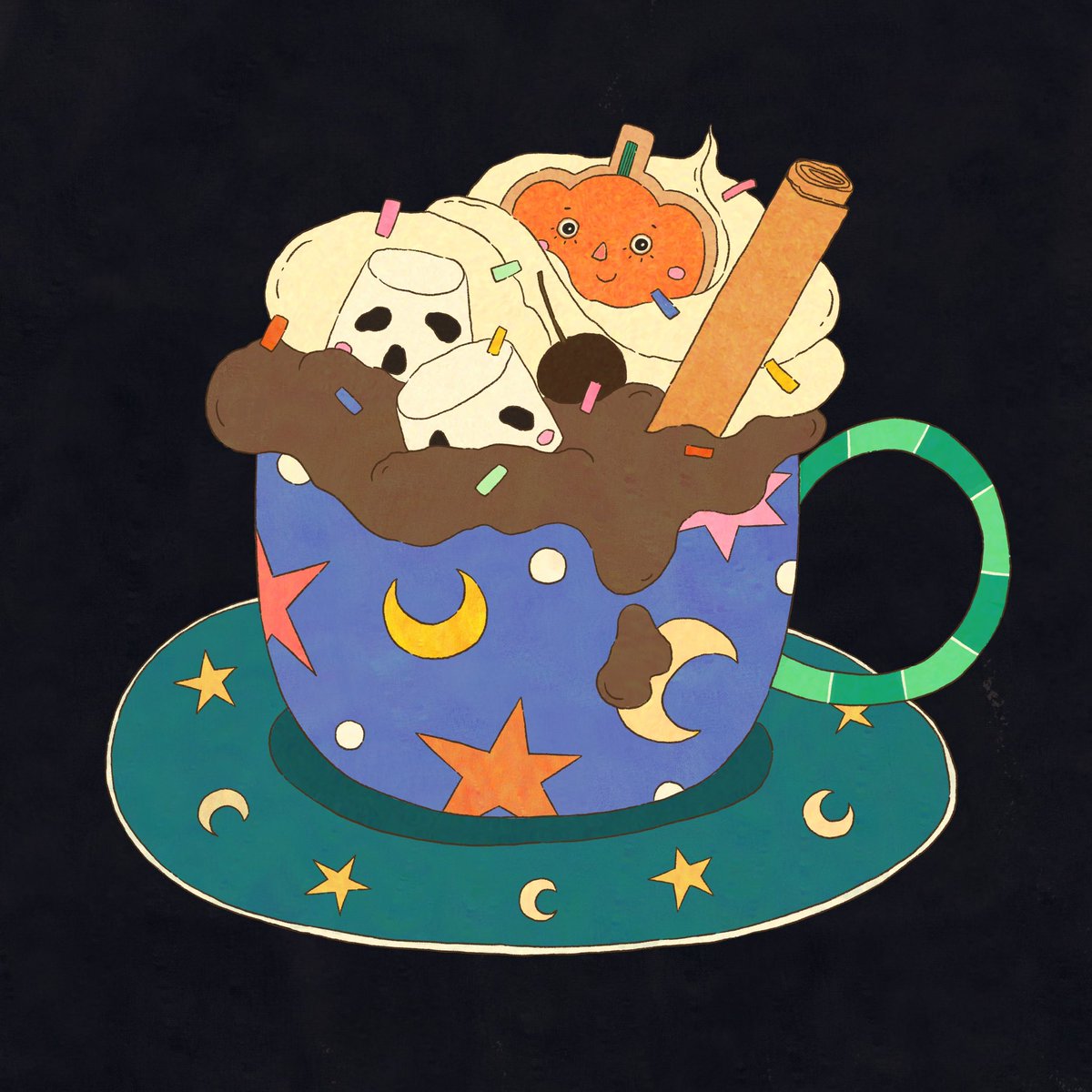 DRINK or TREAT ? 😋☕️
#halloween #hotchocolate 
#thebakecottage 
#illustration #illustrationartists #illustragram #illustrator  #illust #illustrationart #drawing #art #artist #october #byraiwin