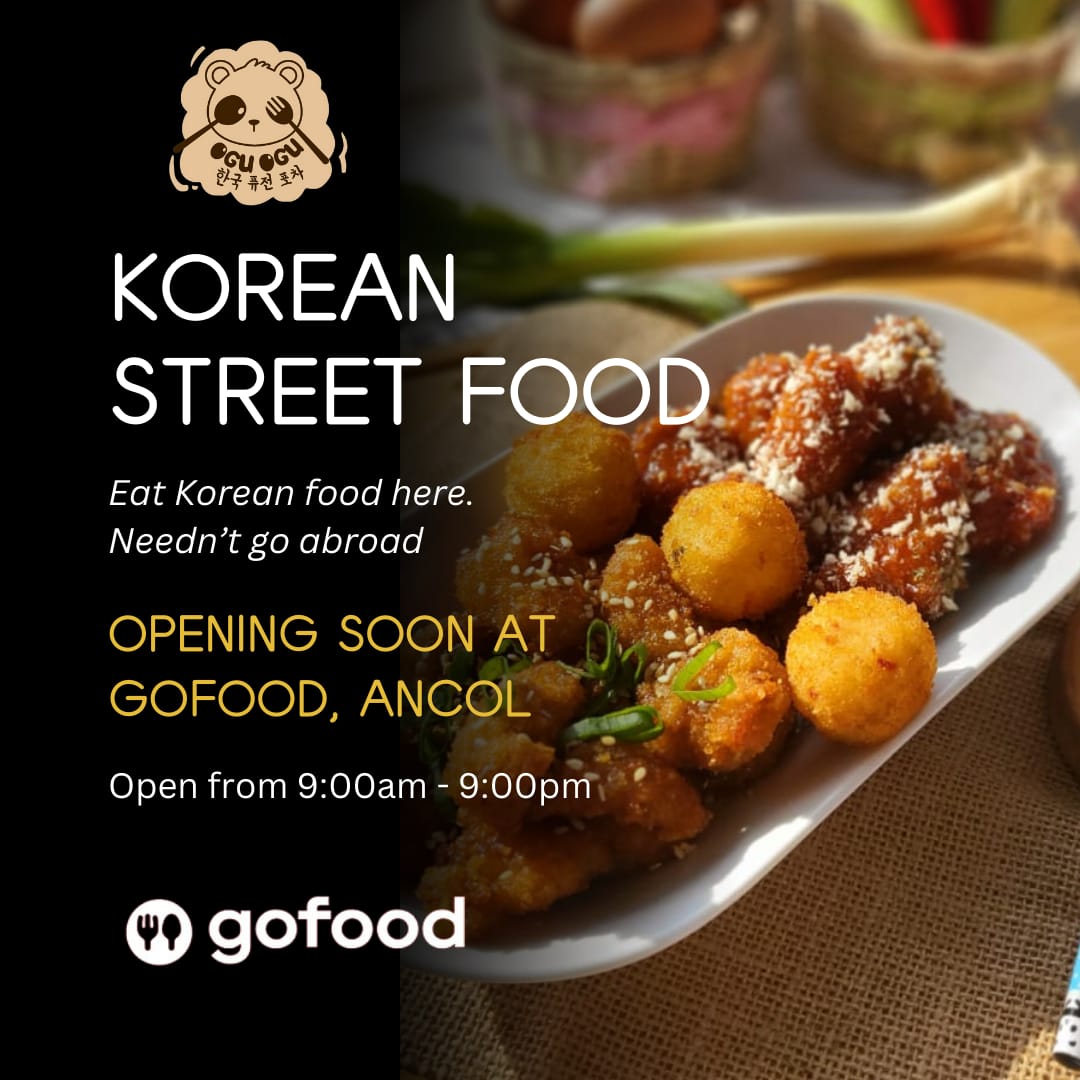 Jangan sampai ketinggalan Ogu Ogu Korean Street Food

Opening Soon on 1 November 2023 at Ancol kalian bisa check di Gofood ya nanti ~~

See you ^^

#oguoguindonesia #ogupguid #oguogu #makanankorea #koreanfoodjkt #koreanfusion #koreanfood #koreafood #korean #guchi #chicken