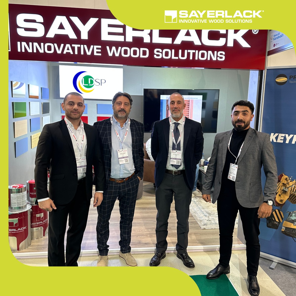 SayerlackWorld's tweet photo. Grande successo di Sayerlack e LDSP LLC a BakuBuild 2023. La partecipazione di Sayerlack assieme al rivenditore esclusivo per l'Azerbaijan LDSP LLC alla fiera BakuBuild ha confermato il grande interesse degli operatori del settore per il nostro marchio. https://t.co/lTY5gmZdQu