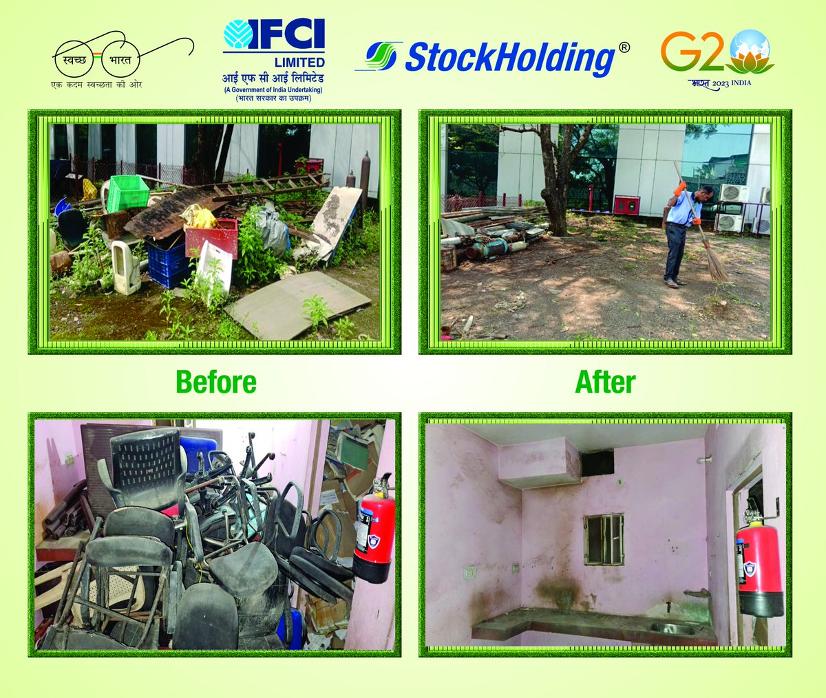 Under Special Campaign 3.0, IFCI’s subsidiary StockHolding’s participation in a cleanliness activity at Navi Mumbai Centre and a scrap disposal activity at Patna Branch Office #SwachhBharat #garbagefreeindia #shs2023 @DFS_India @SwachhBharatGov @swachhbharat @PMOIndia @DARPG_GoI