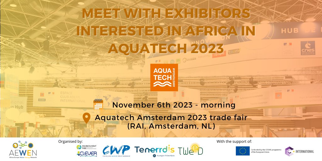 ✈ Are you joining Aquatech 2023?

👉 Join us on Wednesday 6th of November in the morning for an open tour of the exhibitors, then meet us and find out more about AEWEN and AFRICA Business, we will finish the session with a Networking cocktail.

#AewenProject #WaterEnergy