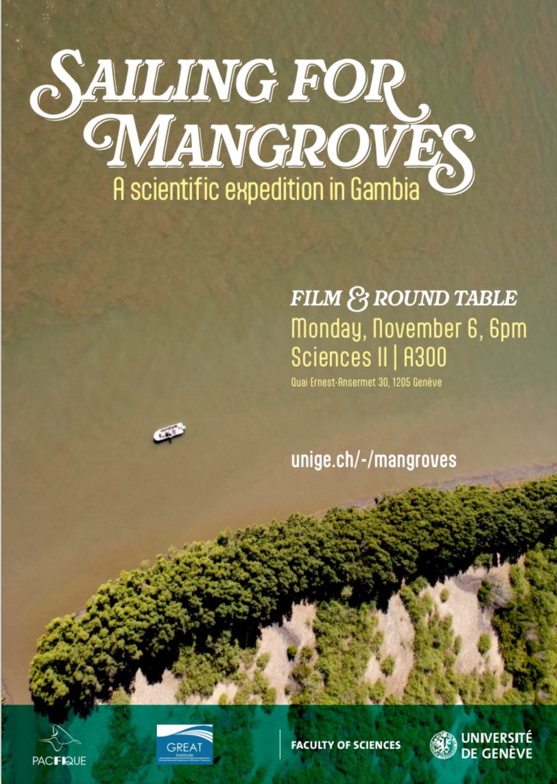 📣Exciting news! 
If you are in Geneva, Switzerland, join us in person for the #SailingForMangroves film &amp; round table at <a href="/sciences_unige/">Faculty of Science | UNIGE</a> on 6 Nov 2023. Click on the link below for more information.

unige.ch/-/mangroves