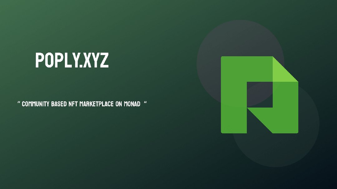 We are building next generation nft marketplace on <a href="/monad_xyz/">Monad ⨀</a>

 Integrated with Artificial intelligence (AI) 🦾

poply.xyz
Docs :
docs.poply.xyz
🧵
