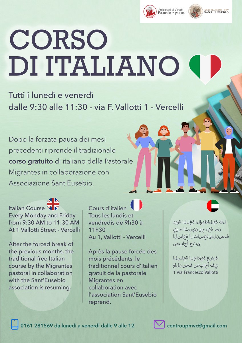 MigrantesV's tweet photo. In partenza corso di Italiano gratuito per stranieri https://t.co/KmSFCM830M