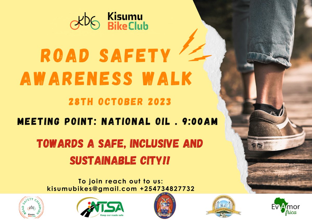 Kisumu bike club at it again!!!

Come one come all for a street walk to spread the message of safety and sanity on our roads for a safe inclusive and clean Kisumu. For more details please get in touch. <a href="/Kudzayi/">Kudzayi</a> <a href="/SocialChangeAg/">The Social Change Agency</a> <a href="/urbancampaign/">Urban Thinkers Campus</a> <a href="/UN_RSF/">UNRSF – UN Road Safety Fund</a> <a href="/WUF_UNHabitat/">World Urban Forum</a> <a href="/ITDPAfrica/">ITDP Africa</a>