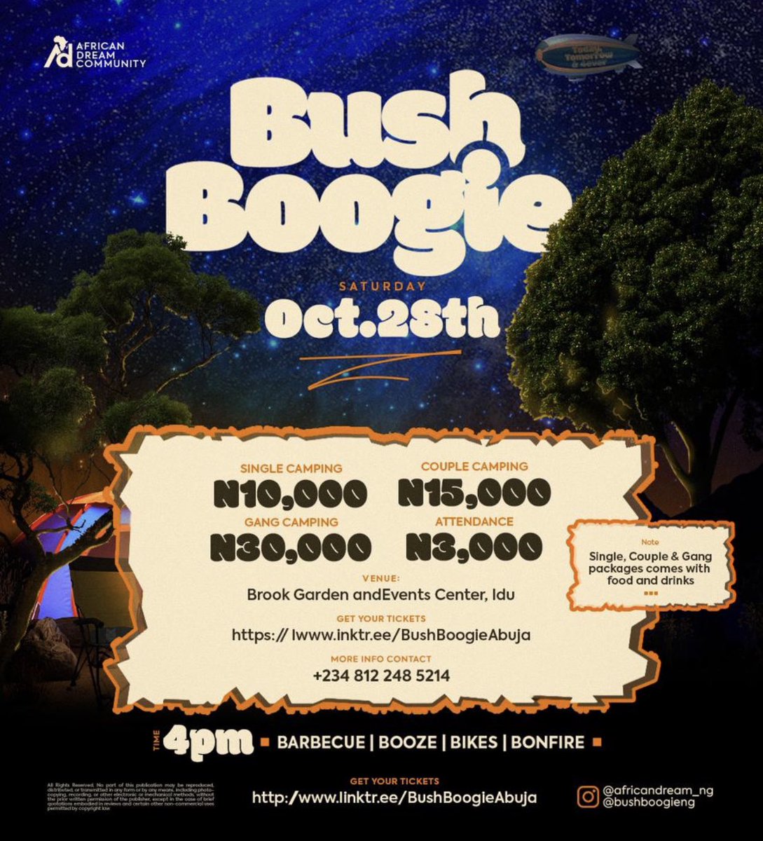 bimjud's tweet photo. This Saturday is gon’ be amazingly dope 🔥🔥.Don’t miss out for no reason
Time :4pm
Venue :Brook garden and event Center near Nile university, Idu, Abuja.
#28thOct #BushBoogieAbuja
Cc
@Acomodation_lod
@africandream_ng
@ChipiotheSpirit
@abujatrends https://t.co/QZLiNmdeUM