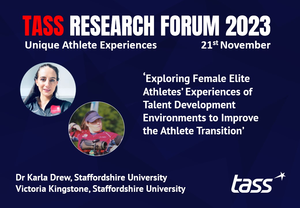 📢Announcing another great session at the #TASSResearchForum
<a href="/KarlaLDrew/">Dr Karla Drew</a> and <a href="/vakingstone/">Victoria Kingstone</a> from @StaffsUni will be 'Exploring Female Elite Athletes’ Experiences of Talent Development Environments to Improve the Athlete Transition’
More info: whova.com/portal/webapp/…
#sharingideas