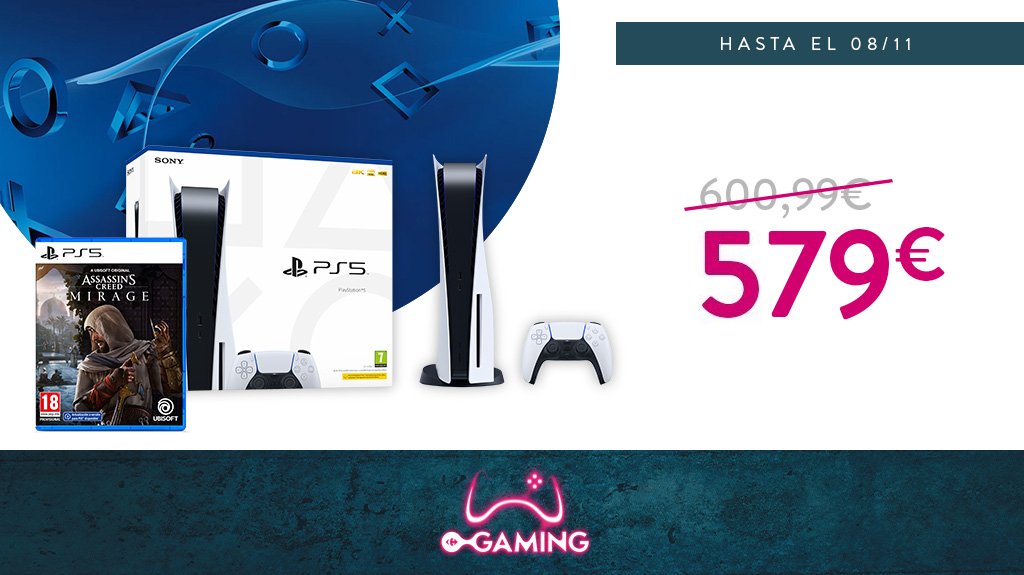 CarrefourGaming's tweet photo. ¡Hasta 08/11 llévate una #PS5 con #AssassinsCreedMirage por 579€!
👉 https://t.co/VD5Cna38Xh https://t.co/CeqOWrjE5c