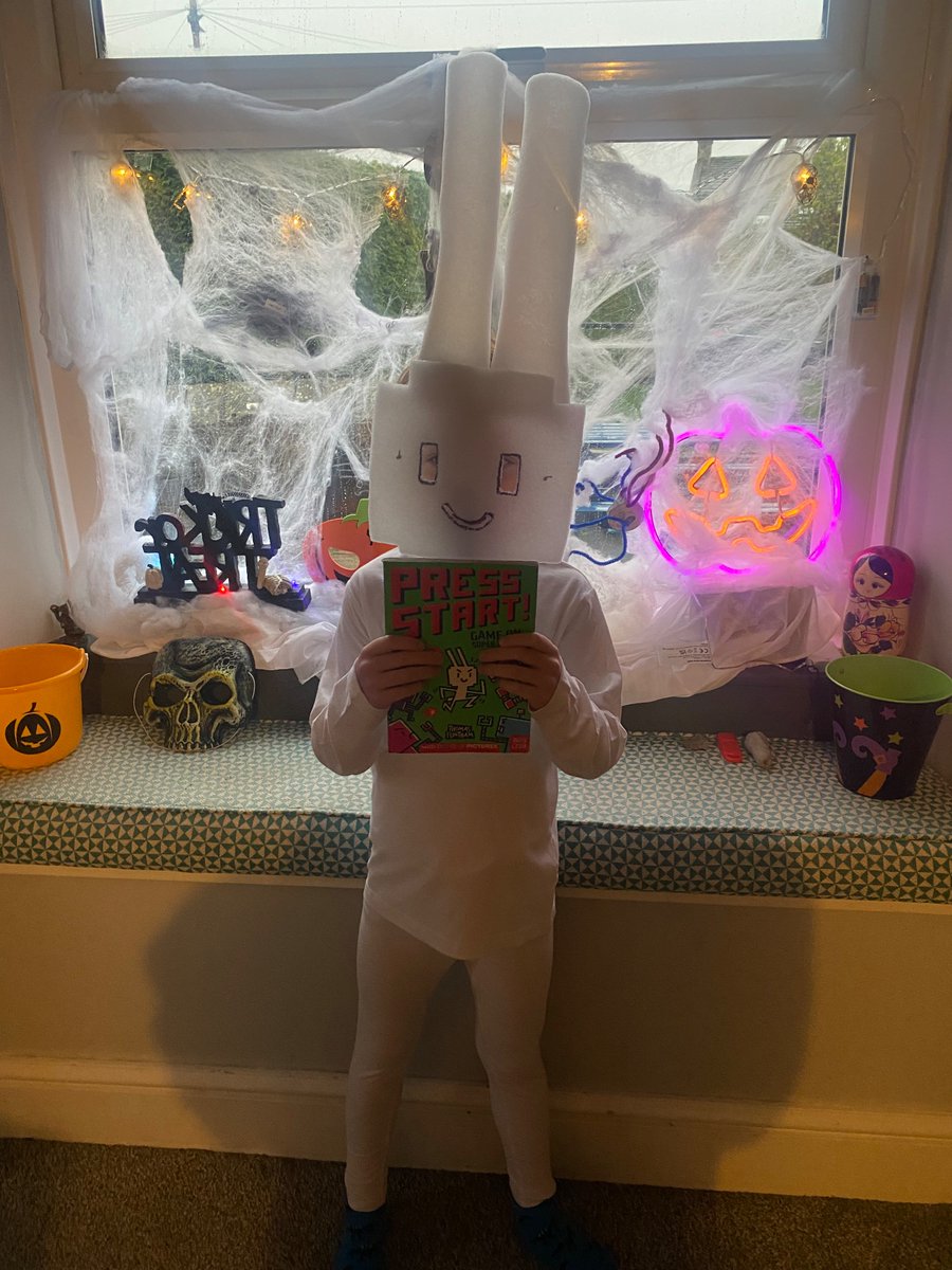 jolwhite's tweet photo. @thomasflintham my 6 year old loves Super rabbit boy - it’s the first book he ever chose in a bookshop to read and for today’s superhero theme at school he is super rabbit boy. Thanks for writing the books we love them! https://t.co/b1WPwKGsQV